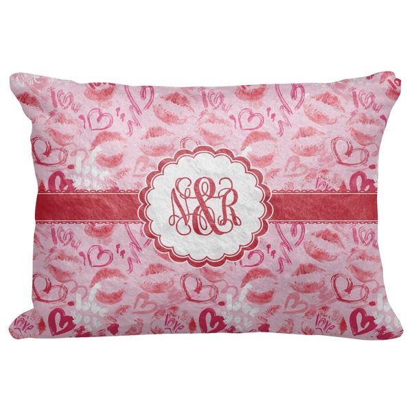 Custom Lips n Hearts Decorative Baby Pillowcase - 16"x12" (Personalized)