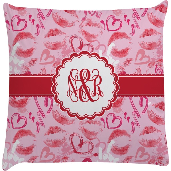 Custom Lips n Hearts Decorative Pillow Case (Personalized)