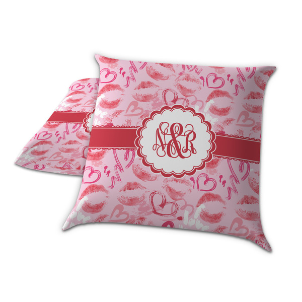 Lips n Hearts Decorative Pillow Case - TWO