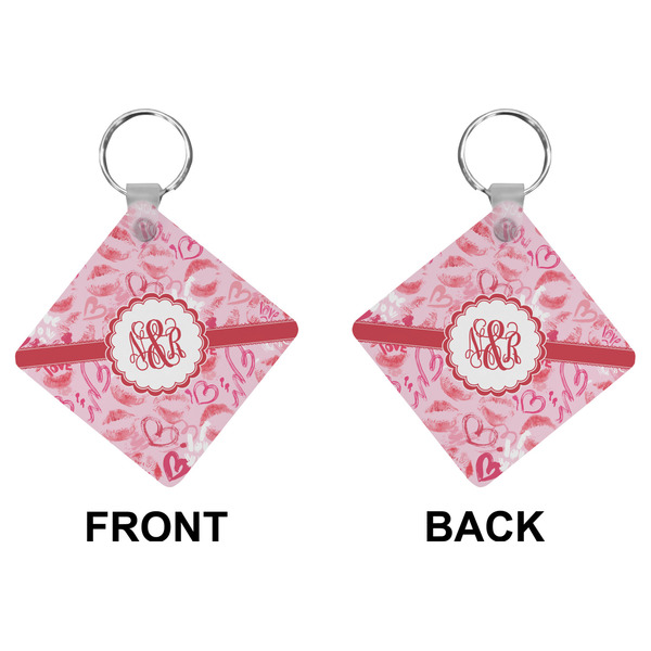 Lips n Hearts Diamond Keychain (Front + Back)