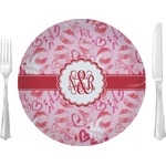 Lips n Hearts 10" Glass Lunch / Dinner Plates - Single or Set (Personalized)