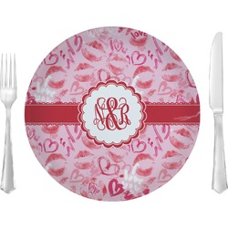 Lips n Hearts 10" Glass Lunch / Dinner Plates - Single or Set (Personalized)