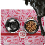 Lips n Hearts Dog Food Mat - Large w/ Couple's Names