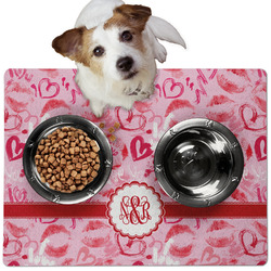Lips n Hearts Dog Food Mat - Medium w/ Couple's Names