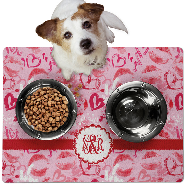 Lips n Hearts Dog Food Mat - Medium LIFESTYLE