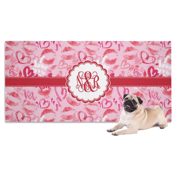 Custom Lips n Hearts Dog Towel (Personalized)