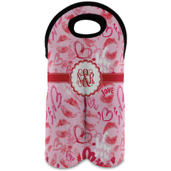 Lips n Hearts Wine Tote Bag (2 Bottles) (Personalized)