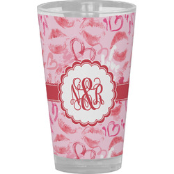 Lips n Hearts Pint Glass - Full Color (Personalized)