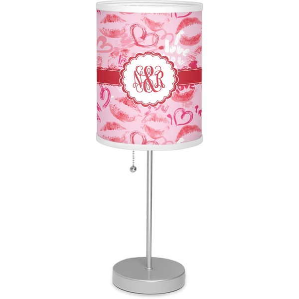 Custom Lips n Hearts 7" Drum Lamp with Shade Linen (Personalized)