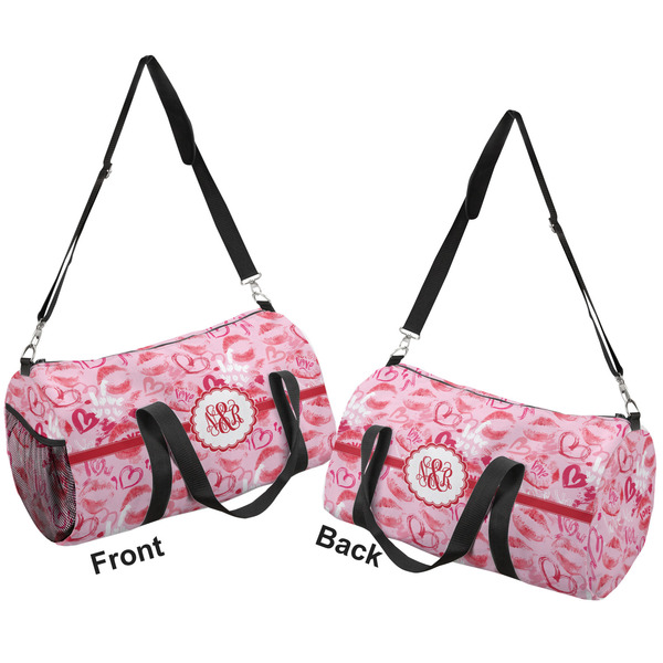 Lips n Hearts Duffle bag small front and back sides