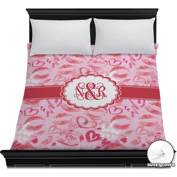Custom Lips n Hearts Duvet Cover - Full / Queen (Personalized)