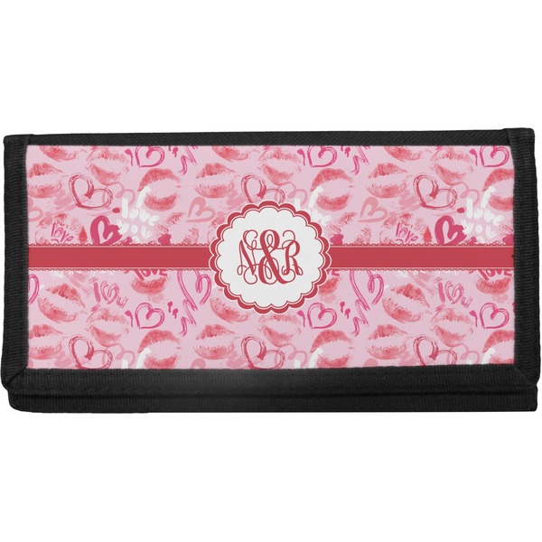 Custom Lips n Hearts Canvas Checkbook Cover (Personalized)