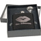 Lips n Hearts Engraved Black Flask Gift Set