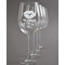 Lips n Hearts Engraved Wine Glasses Set of 4 - Front View