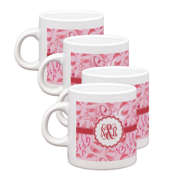 Custom Lips n Hearts Single Shot Espresso Cups - Set of 4 (Personalized)