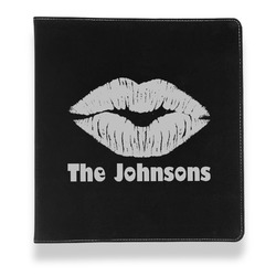 Lips n Hearts Leather Binder - 1" - Black (Personalized)