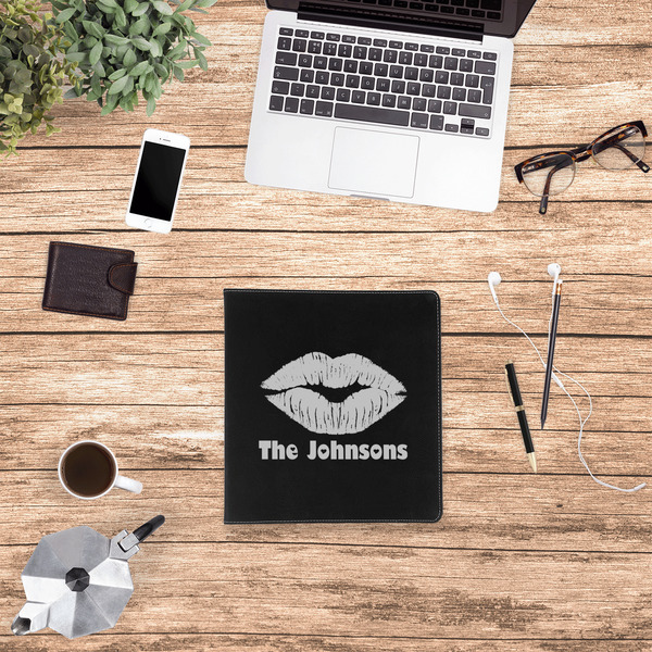 Lips n Hearts Leather Binder - 1" - Black - Lifestyle