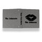Lips n Hearts Leather Binder - 1" - Grey - Back Spine Front View