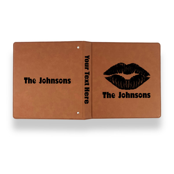 Lips n Hearts Leather Binder - 1" - Rawhide - Back Spine Front View