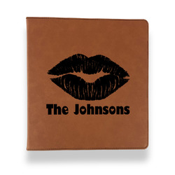 Lips n Hearts Leather Binder - 1" - Rawhide (Personalized)