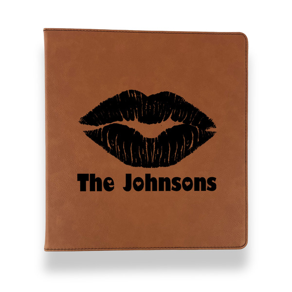 Lips n Hearts Leather Binder - 1" - Rawhide - Front View