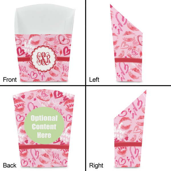 Lips n Hearts French Fry Favor Box - Front & Back View