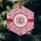 Lips n Hearts Frosted Glass Ornament - Hexagon (Lifestyle)