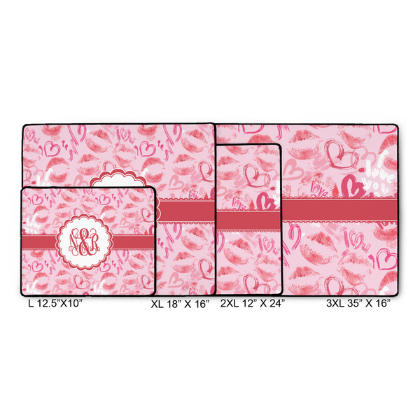 Lips n Hearts Gaming Mats - SIZE CHART