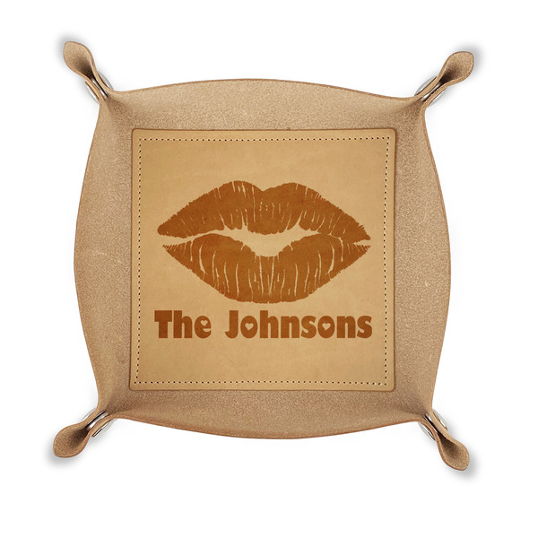 Custom Lips n Hearts Genuine Leather Dice Tray (Personalized)