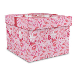 Lips n Hearts Gift Box with Lid - Canvas Wrapped - Large (Personalized)
