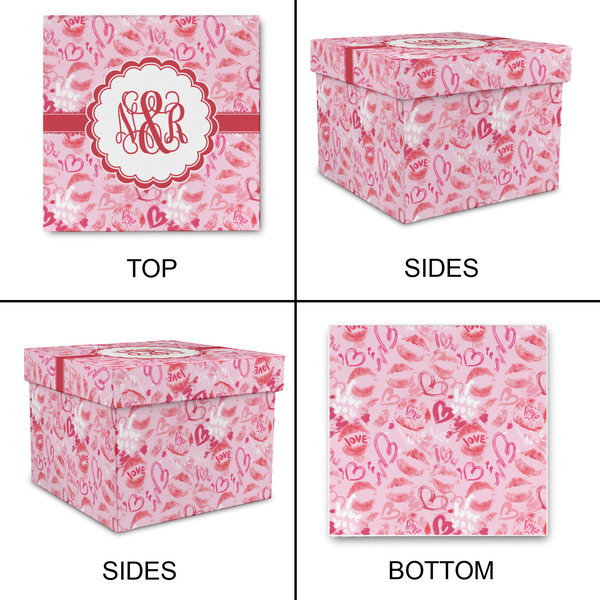 Lips n Hearts Gift Boxes with Lid - Canvas Wrapped - Medium - Approval