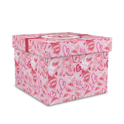 Lips n Hearts Gift Box with Lid - Canvas Wrapped - Medium (Personalized)