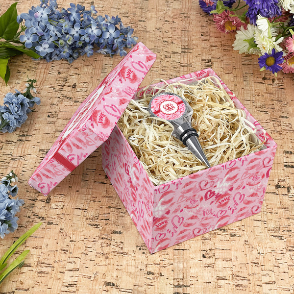 Lips n Hearts Gift Boxes with Lid - Canvas Wrapped - Medium - In Context