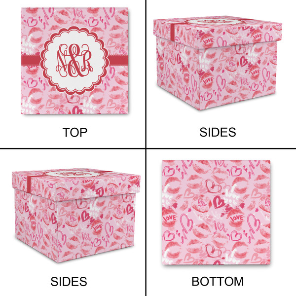 Lips n Hearts Gift Boxes with Lid - Canvas Wrapped - Small - Approval
