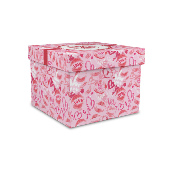 Custom Lips n Hearts Gift Box with Lid - Canvas Wrapped - Small (Personalized)