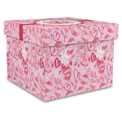 Lips n Hearts Gift Box with Lid - Canvas Wrapped - XX-Large (Personalized)