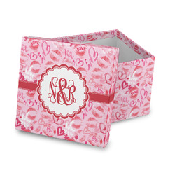 Lips n Hearts Gift Box with Lid - Canvas Wrapped (Personalized)