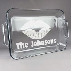 Lips n Hearts Glass Baking and Cake Dish (Personalized)