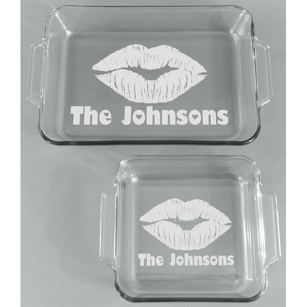 Lips n Hearts Glass Baking Dish Set - FRONT