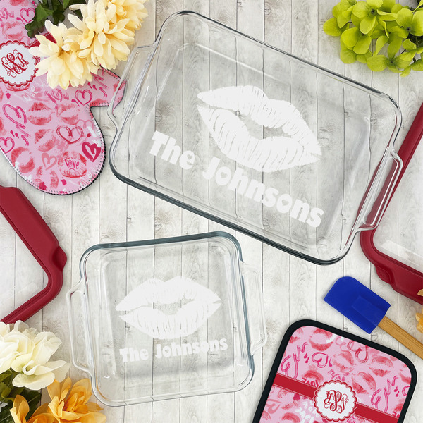 Lips n Hearts Glass Baking Dish Set - LIFESTYLE