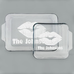 Lips n Hearts Set of Glass Baking & Cake Dish - 13in x 9in & 8in x 8in (Personalized)