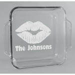 Lips n Hearts Glass Cake Dish - 8in x 8in (Personalized)