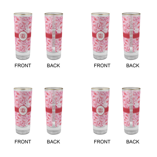 Lips n Hearts Glass Shot Glass - 2 oz - Set of 4 - APPROVAL