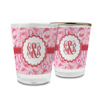Lips n Hearts Glass Shot Glass - 1.5 oz (Personalized)