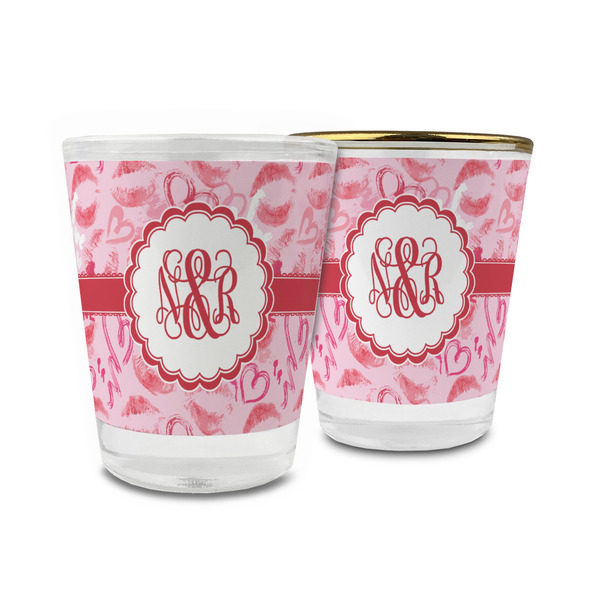 Custom Lips n Hearts Glass Shot Glass - 1.5 oz (Personalized)