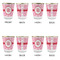 Lips n Hearts Glass Shot Glass - with gold rim - Set of 4 - APPROVAL