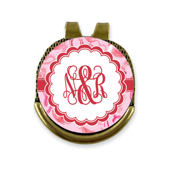 Custom Lips n Hearts Golf Ball Marker - Hat Clip - Gold