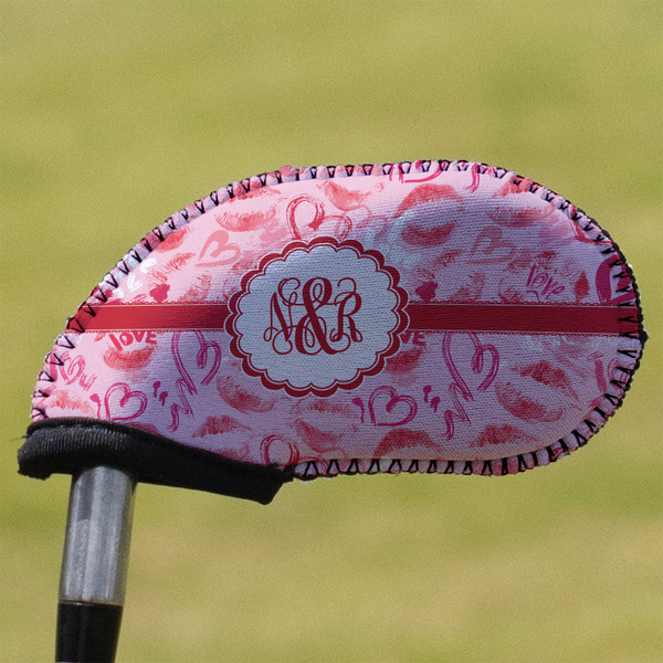Custom Lips n Hearts Golf Club Iron Cover (Personalized)