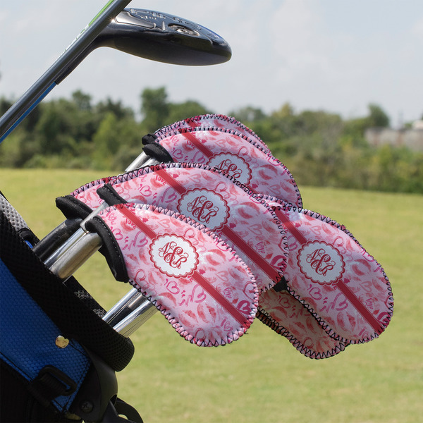 Custom Lips n Hearts Golf Club Iron Cover - Set of 9 (Personalized)