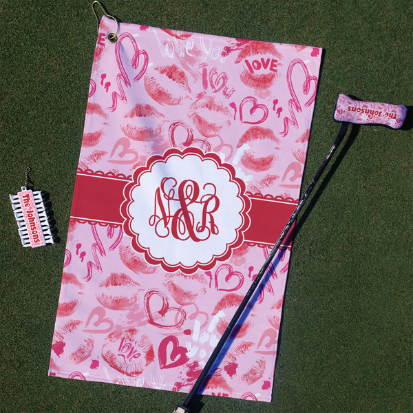 Custom Lips n Hearts Golf Towel Gift Set (Personalized)